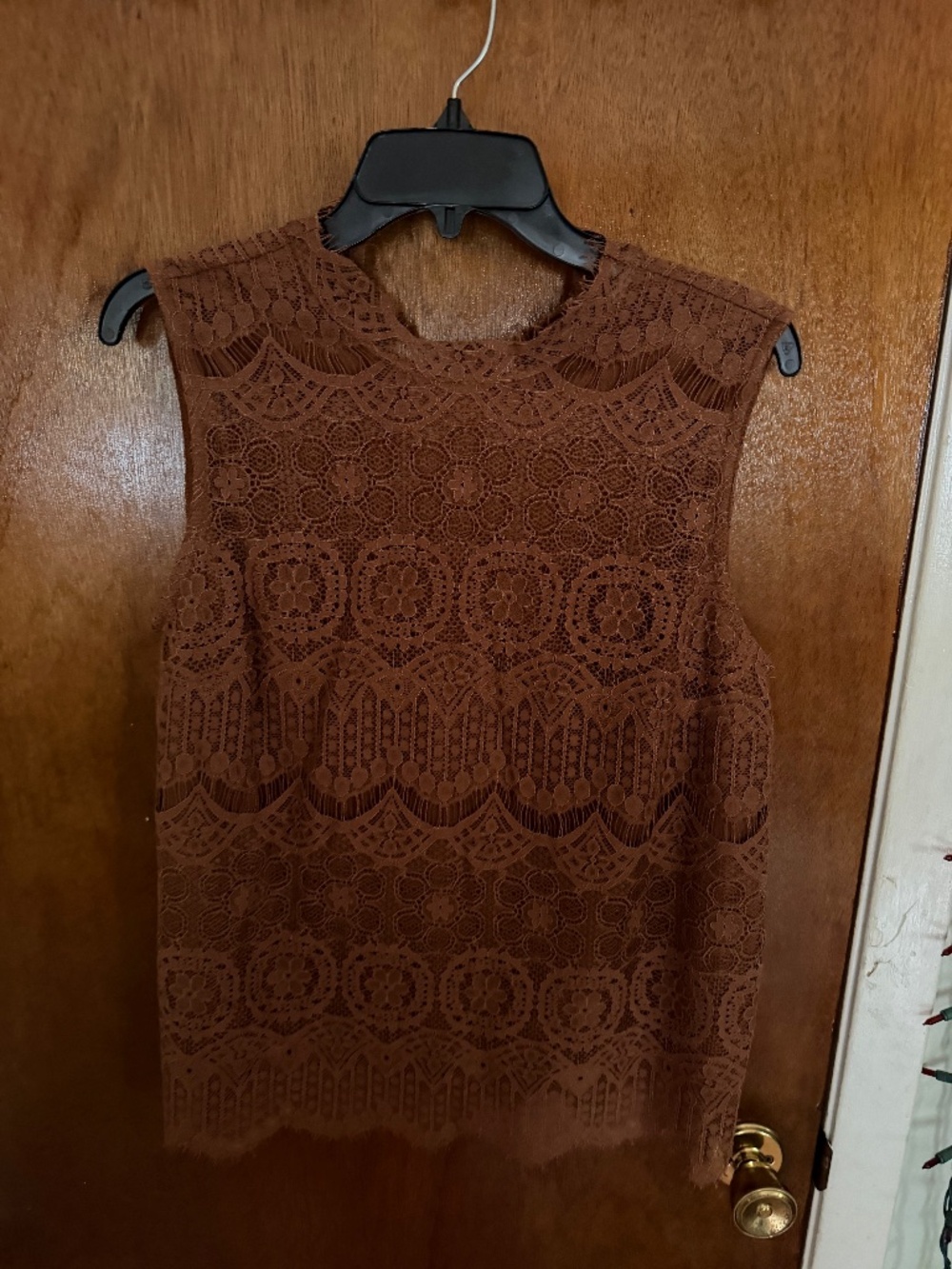 Brown Lace Tank Top